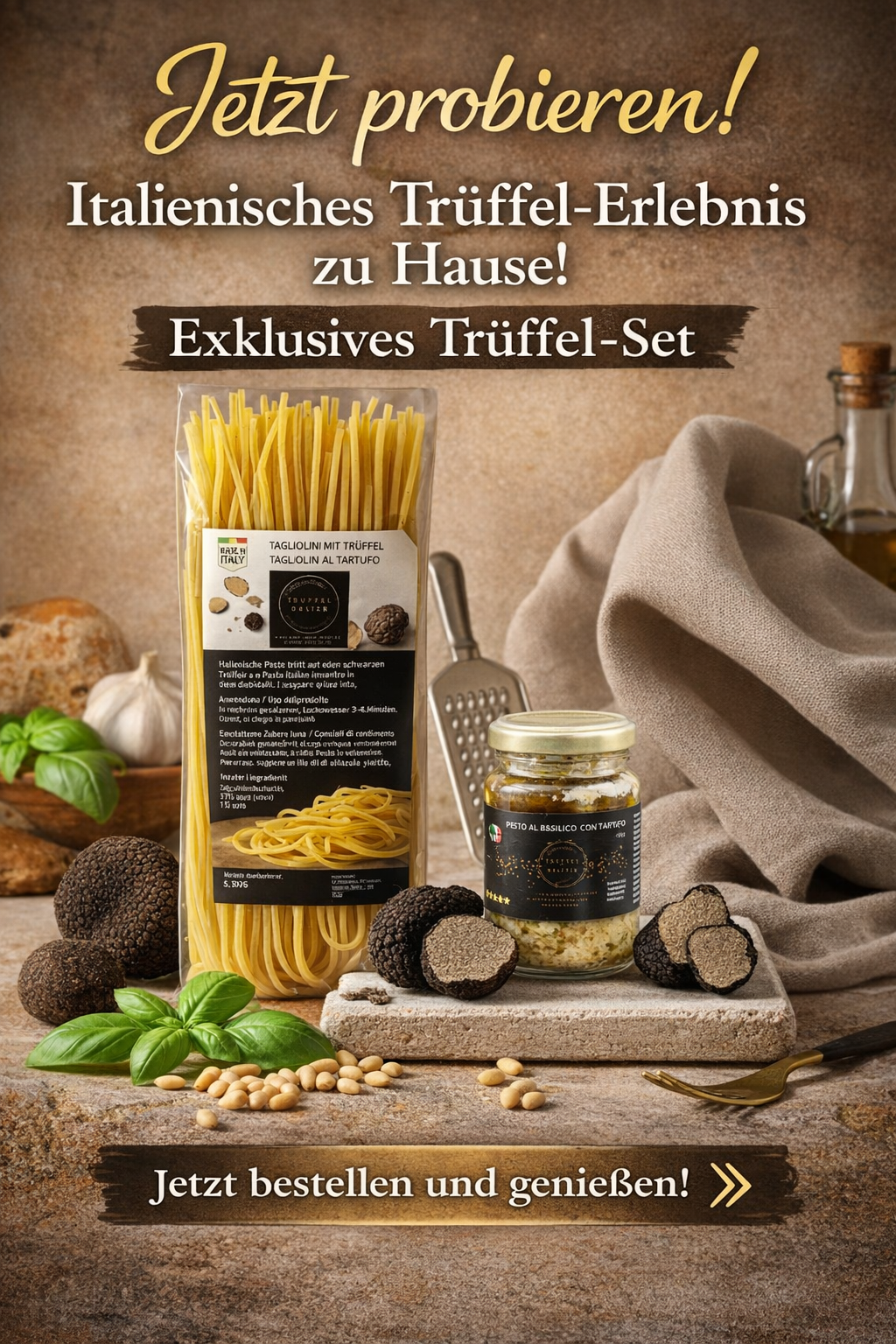 Trüffel-Pasta Set . Schnell & Gourmet